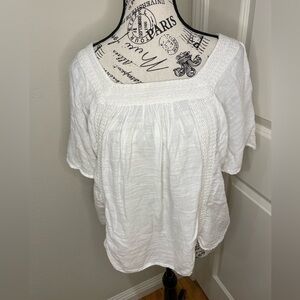 Philosophy White Peasant Top Size Large